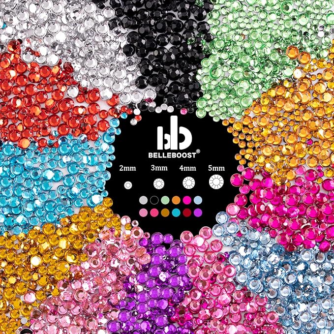 Flat Back Rhinestone+Half Round Pearl Kits Colorful Rhinestones+White+Beige Pearls With Picker Pencil And Tweezer For Home DIY And Professional Use