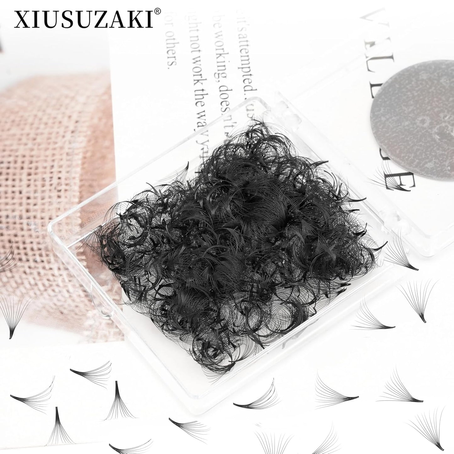Premade Fans Eyelash Extensions 600 Fans 10D Premade Lash Fans Volume Lash Extensions 0.05 Thickness Eyelash Extension C Curl Mix 13-20mm Fluffy Soft Handmade Loose Fan(600Fans-10D-0.05-C,13-20mm)
