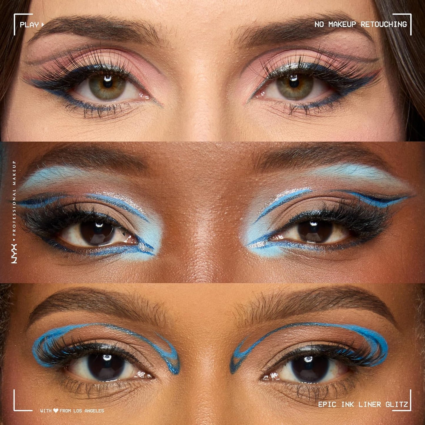 NYX PROFESSIONAL MAKEUP Epic Ink Glitz Liner, Waterproof Metallic Liquid Eyeliner with Vegan Formula - Bootcut Bling (Shimmer Bubblegum Pink)