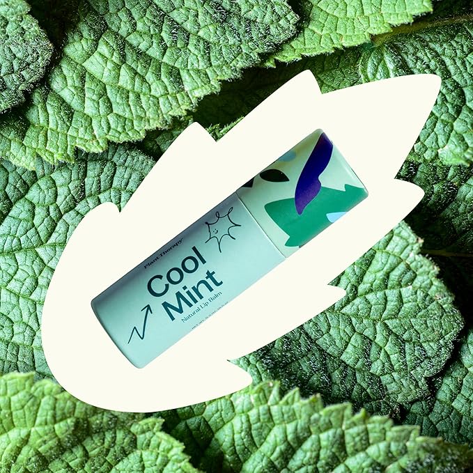 Plant Therapy Cool Mint Natural Lip Balm 0.3 oz (8.5 g) Simple, Natural Ingredients & Packaged in Eco-Friendly Recyclable Cardboard