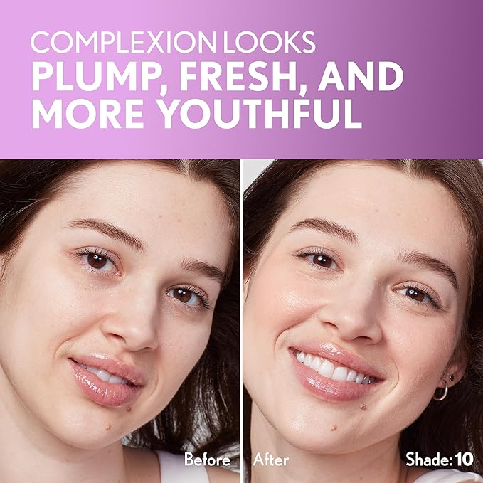 Covergirl Simply Ageless Skin Perfector Essence Foundation, 10 Fair, Tinted Skin Perfector, Skincare Makeup Hybrid, Sheer Tint, Radiant Finish, Skin-Like Finish, Vegan Formula, 1.0oz