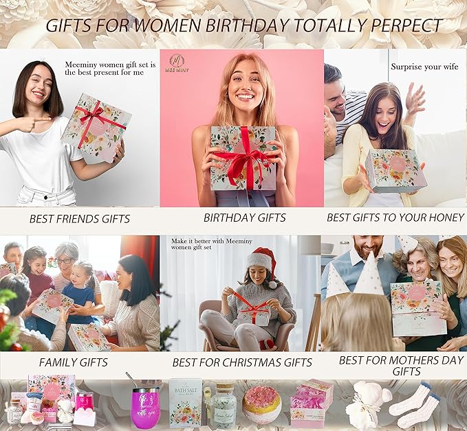 Mothers Day Gifts for Women,Relaxing Spa Gift Basket Set,Unique Gift Ideas for Women,Coworker Teacher Nurse Gifts for Women,Christmas Gifts for Mom Sister Best Friend Wife