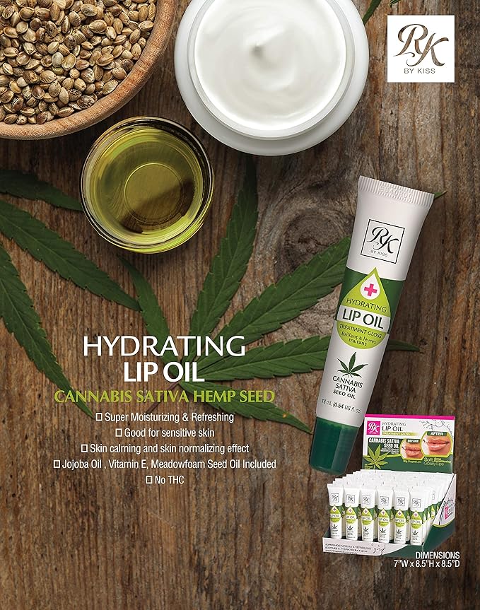 Ruby Kisses Hydrating Lip Oil Cannabis Sativa Hemp Seed RLO04D1 (6 PACK)