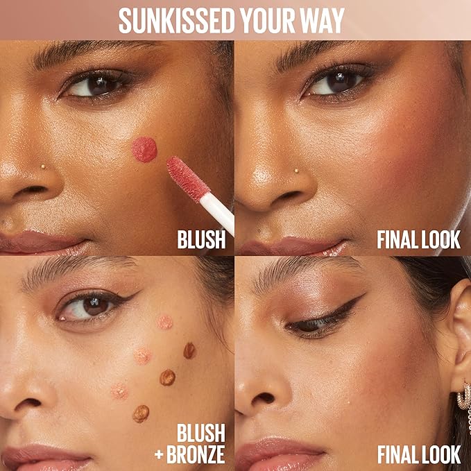Maybelline Sunkisser Multi-Use Liquid Blush and Bronzer, Blendable, Longwear, Glowy Make Up, Downtown Rush, 1 Count
