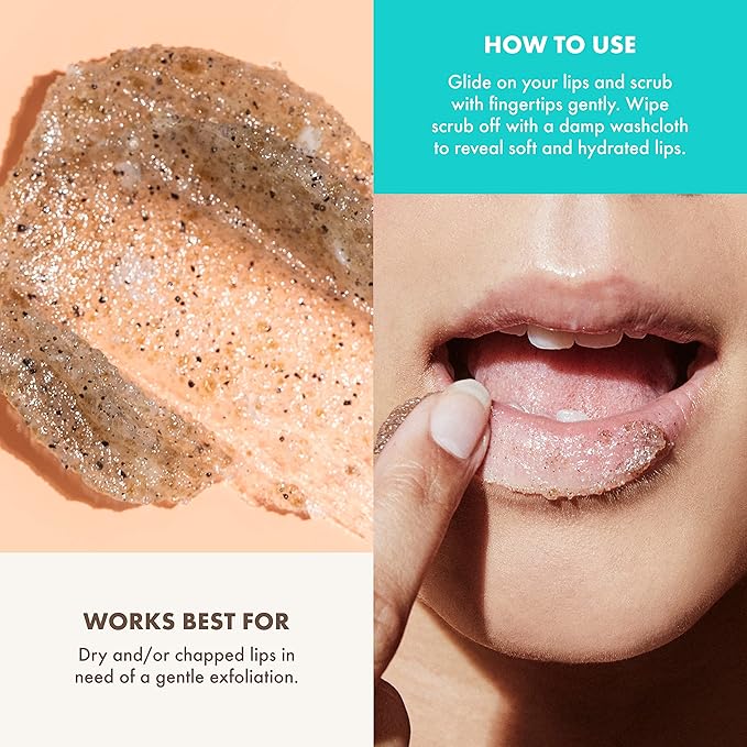 Kopari Coconut Lip Scrubby | Removes Dry Skin For Soft Lips | Volcanic Sand, Brown Sugar & Crushed Coconut Shells Hydrate Exfoliating Lip Scrub Exfoliator Moisturizer Organic Coconut Oil Vanilla Vegan