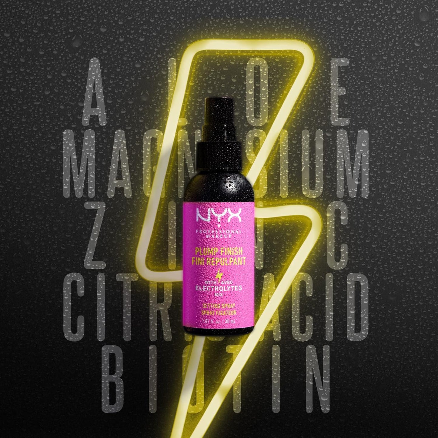 NYX PROFESSIONAL MAKEUP Makeup Setting Spray, Plumping Setting Spray, Long-Lasting Make Up Wear with Electrolytes