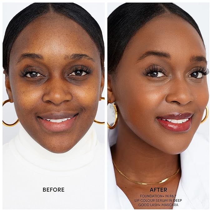 Fitglow Beauty - Natural Foundation+ Photo-Filtering Foundation | Vegan, Woman-Owned Clean Beauty (F8 - Rich Deep, Neutral Undertones)