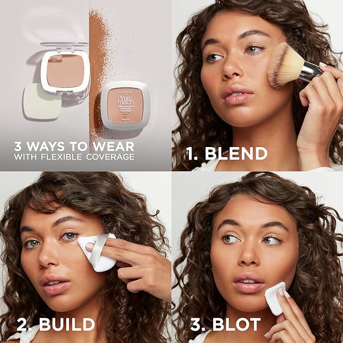 L'Oreal Paris True Match Super Blendable Oil Free Powder Foundation, W10 Deep, 0.33 oz