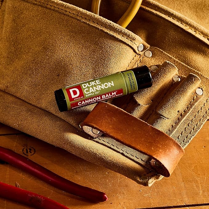 Duke Cannon Balm 140 Tactical Lip Protectant - Blood Orange Mint Flavored Lip Balm with SPF 30, Large Size, Premium Ingredients, Outdoor Lip Care for Men
