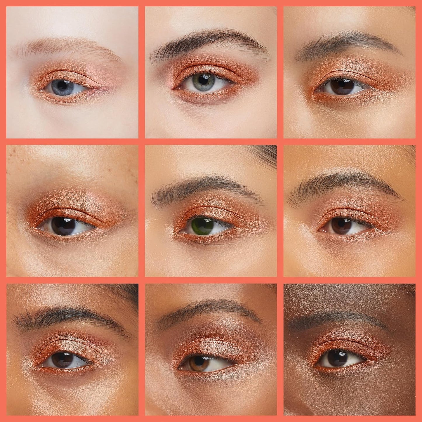 Dusty Coral Peach Pink Orange Sunkissed Shimmering Shimmer Pressed Powder Single Eyeshadow; Talc, Paraben & Cruelty Free