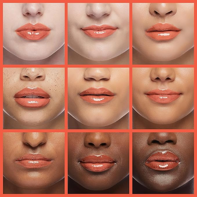Hydrating Lip Glow Oil, Lip Oil Gloss Transparent Toot Tinted Nourishing Long Lasting Repairing Lightening Lip Lines (PINK) 0.2 OZ
